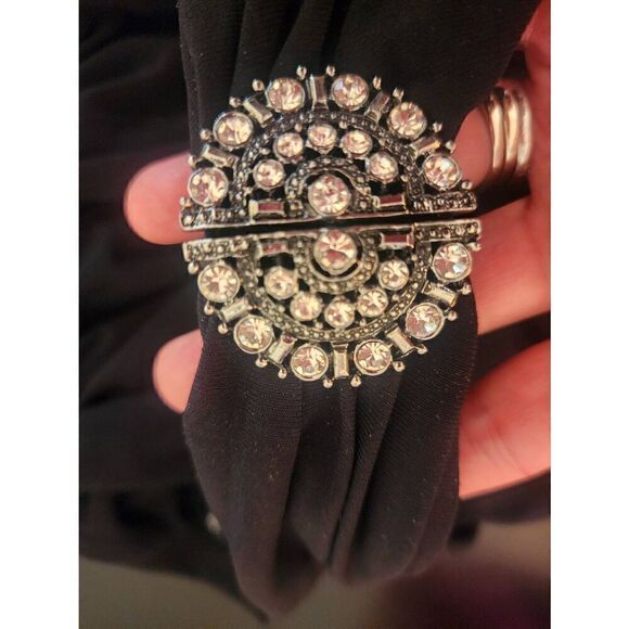 Ralph Lauren evening wear one shoulder rouched rhinestone dress size 10 - Picture 6 of 10